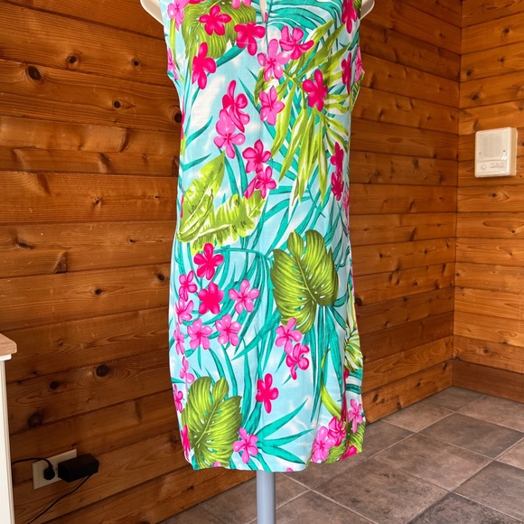 Island Planet Tropical Print Shift Dress Cover Up M/L - Picture 2 of 7